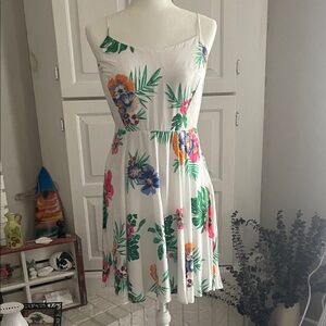 Old Navy White Floral Midi Dress
